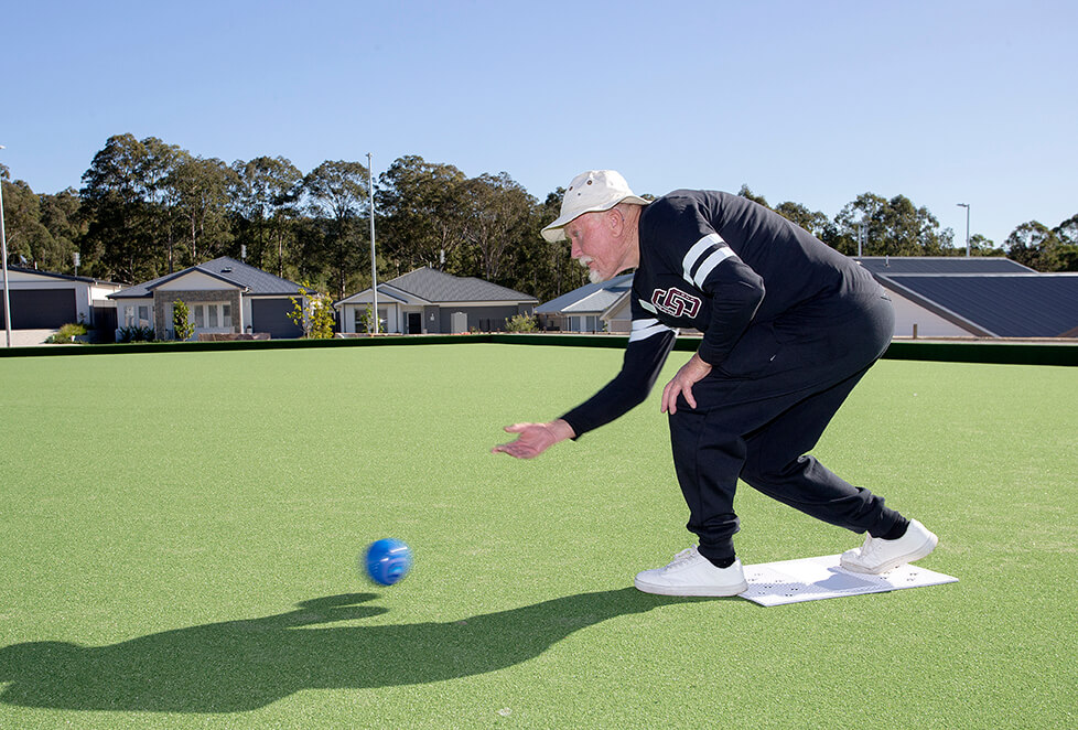 Residents celebrate their new bowling green