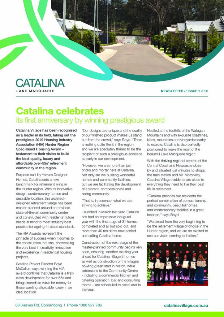 Catalina Newsletter Issue 1 2020